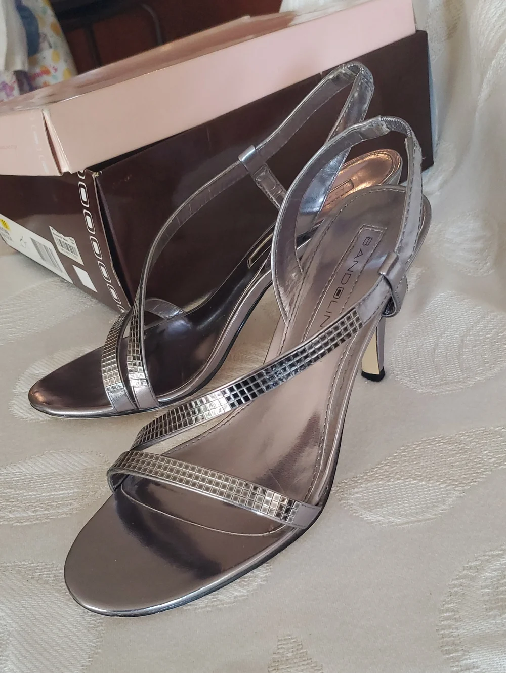 Bandolino Dk Silver Heeled Sandals